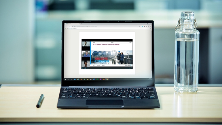 Predstavljanje Endress+Hauser online seminara u tijeku na računalu